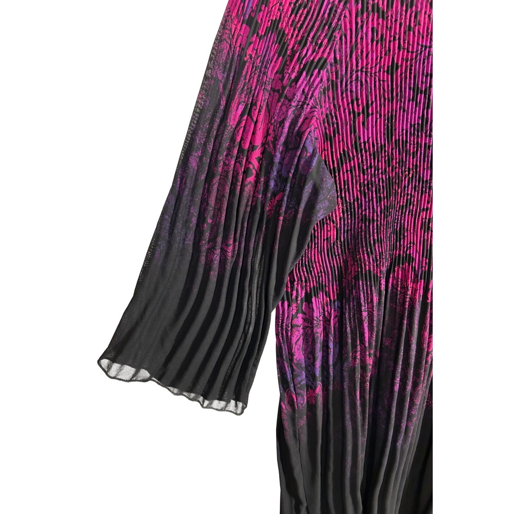 NWT Catherines Womens 3X Purple Black Ombre Pleated Beaded Tunic Blouse - Picture 8 of 9
